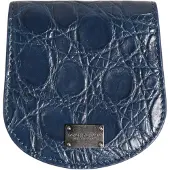 Dolce&Gabbana Blauwe Exotische Huid Munt Condom Houder Pocket Portemonnee