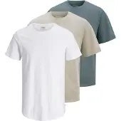 Jack & Jones Shirt 'JJHugo' beige / basaltgrijs / wit