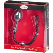 Malesation Cock-Grip Aluminium kleine Butt plug met cockring - Zwart