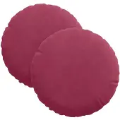 vidaXL Zitkussens 2 pcs Fluweel Wijnrood Ø30 x 13 cm