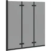 vidaXL Vouwdouchewand Zwart 130 x 138 cm ESG Glas en Aluminium