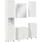 vidaXL Badkamermeubel Set TULUM 5 st Wit 60 x 34 x 63 cm Bewerkt hout