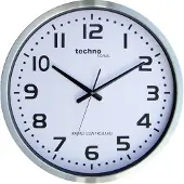 Technoline , WT 8995 Jumbo radiogestuurde wandklok, Ø 50 cm, metalen frame, zilver