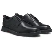 HUGO Derbyschoenen van leer met geperforeerde monogrammen