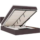 vidaXL Ottoman bed met matras 140x200cm stof donkerbruin