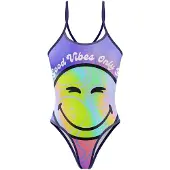 Otso Smiley World Vibes Swimsuit Paars M Vrouw