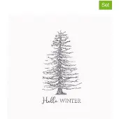 Clayre & Eef Servetten Papier Set van 20 33x33 cm Wit Papier Winter