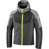 Ixon Burning Grijs Zwart Bright Geel Waterdichte Textiele Motorjas Maat S