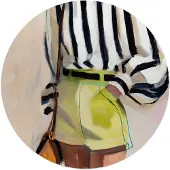 Reinders - Zomerse outfit - Glasschilderij Ø 50 cm - Groen