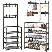 vidaXL Metalen kleerhanger / schoenenrek met 5 niveaus