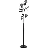 LINDBY Vloerlamp Kanye, zwart, Woon-/ Eetkamer, metaal, Florentijns, vloerlamp