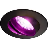Zigbee smart Inbouwspot Zwart 4.7W | Rond | 73 mm | HUE compatible | RGB-CCT