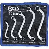 Bgs S-model dubbele ringsleutelset inches 3/8 - 3/4 5 delig