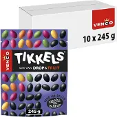 Venco tikkels drop & fruit - drop & fruitsmaak - 10x245g
