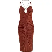 Faina Cocktailjurk roestrood