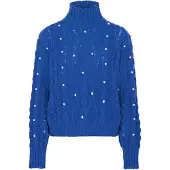 Faina Trui royal blue/koningsblauw / parelwit