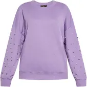 Faina Sweatshirt lavendel / zilver / parelwit