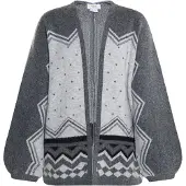 Usha Gebreid vest lichtgrijs / donkergrijs / zwart