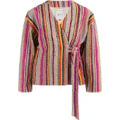 IZIA Tussenjas donkerbeige / geel / kreeft / pink