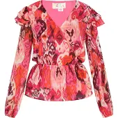 IZIA Blouse oranje / pink / magenta / poederroze