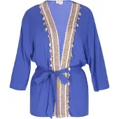 IZIA Kimono blauw / lichtbruin