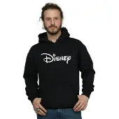 Disney Heren Mickey Mouse Hoofd Logo Hoodie (Zwart)