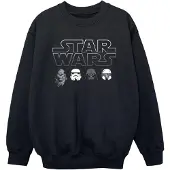 Star Wars Jongens Sweatshirt met Karakterhoofden (Zwart)