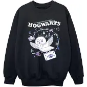 Harry Potter Meisjes Uil Brief Van Zweinstein Sweatshirt (Zwart)