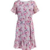 Usha Zomerjurk beige / duifblauw / pink / rosé