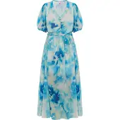 IZIA Jurk crème / turquoise / azuur / hemelsblauw
