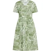 Usha Jurk Dames Groen gebroken wit