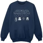 Star Wars Jongens Sweatshirt met Karakterhoofden (Marineblauw)