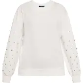 Faina Sweatshirt zilver / wit / parelwit