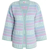 IZIA Gebreid vest blauw / mintgroen / pink / wit