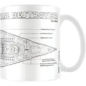 Star Wars Star Destroyer schets mok (Wit/zwart)