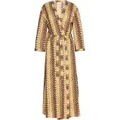 IZIA Jurk bruin / geel / groen / wit