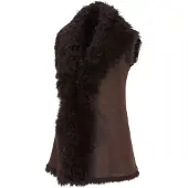 Infinity Leather Dames Bruin Toscana Shearling Nappa Leren Schapenvacht Gilet - Parkes