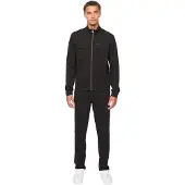 Duck and Cover Mannen Tames Volledige Rits Hoodie en Joggingbroek Set (Zwart)