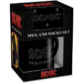 ACDC AC/DC Back In Black-mok en sokenset (Zwart)