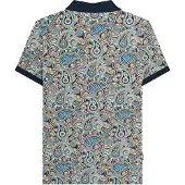 Lambretta Heren Paisley Poloshirt (Marine/rookblauw)