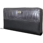 Dolce&Gabbana Black Zip rond Continental Clutch Leather Men's Wallet