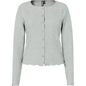 Pieces Gebreid vest grijs