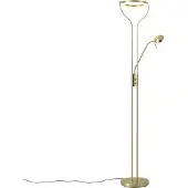 QAZQA Moderne vloerlamp goud met leesarm incl. LED en dimmer - Divo