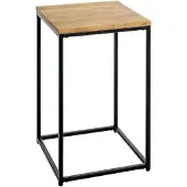 Haku bijzettafel, vierkant, stalen buis met poedercoating, geolied massief houten blad, B 350 x D 350 x H 600 mm, zwart/eiken