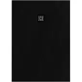 Brauer douchebak asteroid 100x140 incl. Antislip en antibacterieel mineraalmarmer mat zwart