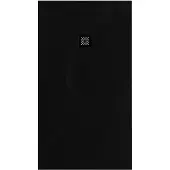Brauer Asteroid Douchebak 100x180 Incl. Antislip En Antibacterieel Mineraalmarmer Mat Zwart