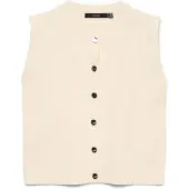 Vero Moda Gebreide bodywarmer 'VMGold' natuurwit