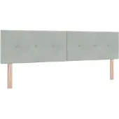 vidaXL LED Hoofdbord Lichtgrijs 180 cm Fluweel