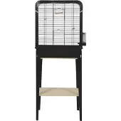 Zolux vogelkooi chic loft met meubel zwart 134x53,5x33,5 cm