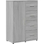 vidaXL Dressoir 60x31x84 cm bewerkt hout grijs sonoma eikenkleurig